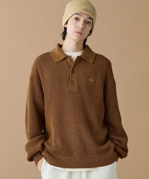 LACOSTE(ラコステ)の「ワッフルニットポロセーター(ニット/セーター・メンズ・ネイビー/キャメル/オフホワイト/グレー・4/5/2/3)」の22枚目の写真