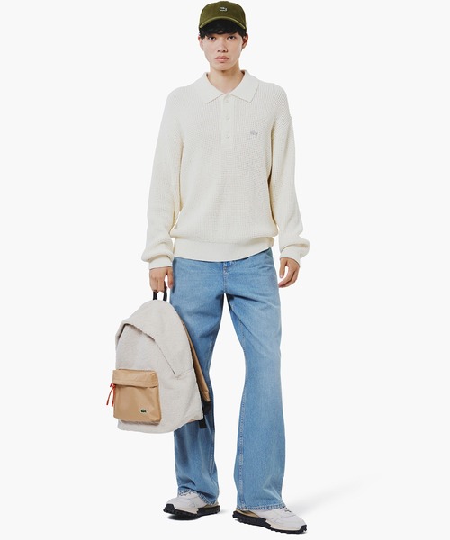 LACOSTE(ラコステ)の「ワッフルニットポロセーター(ニット/セーター・メンズ・ネイビー/キャメル/オフホワイト/グレー・4/5/2/3)」の9枚目の写真