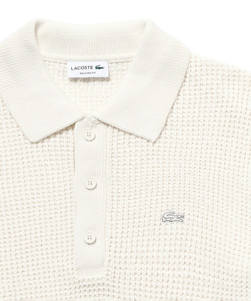 LACOSTE(ラコステ)の「ワッフルニットポロセーター(ニット/セーター・メンズ・ネイビー/キャメル/オフホワイト/グレー・4/5/2/3)」の11枚目の写真