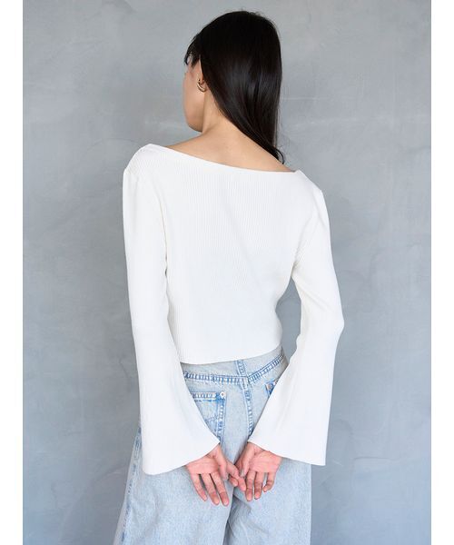 SNIDEL（スナイデル）の「フレアスリーブショートカーディガン（カーディガン/ボレロ・レディース・ネイビー/グレー/アイボリー・F）」の14枚目の写真