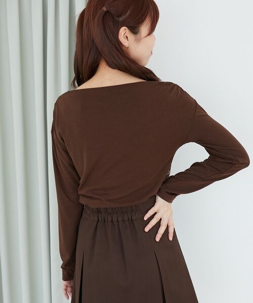 MAJESTIC LEGON(マジェスティックレゴン)の「バイカラーチェックトップス(Tシャツ/カットソー・レディース・ベージュ系その他2/ブラウン系その他2/ブラック系その他・MEDIUM)」の5枚目の写真