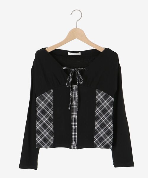 MAJESTIC LEGON(マジェスティックレゴン)の「バイカラーチェックトップス(Tシャツ/カットソー・レディース・ベージュ系その他2/ブラウン系その他2/ブラック系その他・MEDIUM)」の19枚目の写真