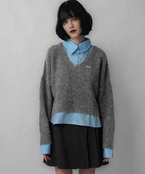 HARE（ハレ）の「シャツドッキングVネックニット(HARE)（ニット