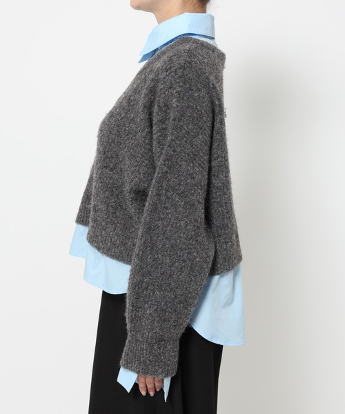 HARE（ハレ）の「シャツドッキングVネックニット(HARE)（ニット/セーター・レディース・ブラック/グレー/ネイビー/ピンク・FREE）」の15枚目の写真