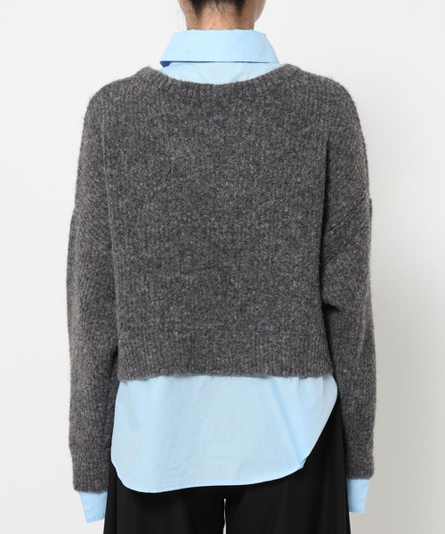 【値下げ日曜まで】ニット セーター シャツドッキングVネックニット(HARE) シャツドッキングVネックニット(HARE)（ニット/セーター）｜HARE（ハレ