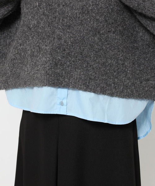 HARE（ハレ）の「シャツドッキングVネックニット(HARE)（ニット/セーター・レディース・ブラック/グレー/ネイビー/ピンク・FREE）」の11枚目の写真