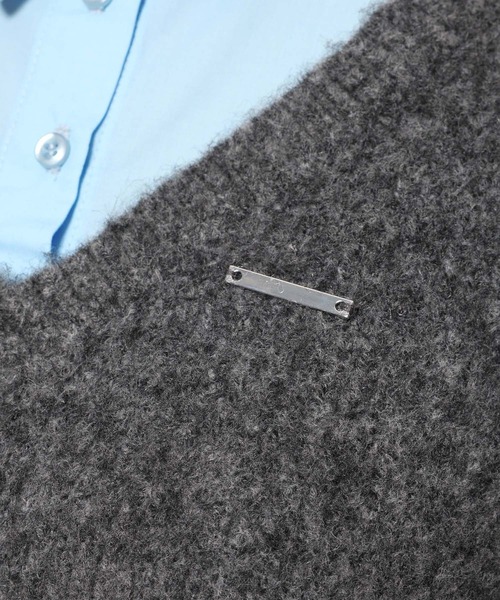 HARE（ハレ）の「シャツドッキングVネックニット(HARE)（ニット/セーター・レディース・ブラック/グレー/ネイビー/ピンク・FREE）」の9枚目の写真