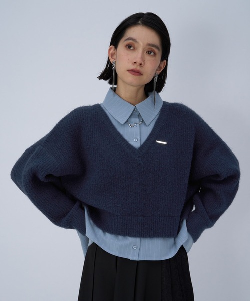 シャツドッキングVネックニット(HARE)（ニット/セーター）｜HARE（ハレ