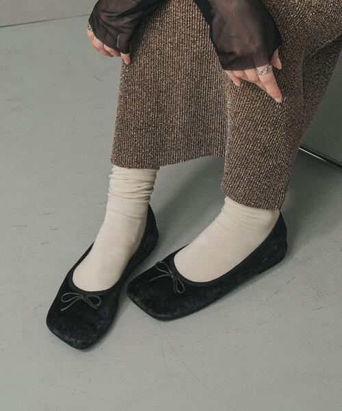 repeuo ベロアバレエシューズ セール】ベロアスクエアフラットシューズ（バレエシューズ）｜SENSE OF