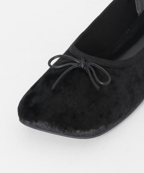 セール】ベロアスクエアフラットシューズ（バレエシューズ）｜SENSE OF