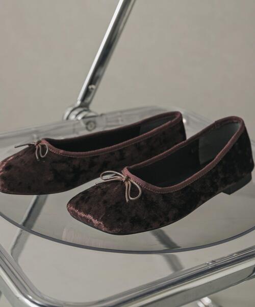 SENSE OF PLACE by URBAN RESEARCH（センスオブプレイスバイアーバンリサーチ）の「ベロアスクエアフラットシューズ（バレエシューズ・レディース・ブラウン/ブラック/グレー・LARGE/SMALL/MEDIUM）」の14枚目の写真