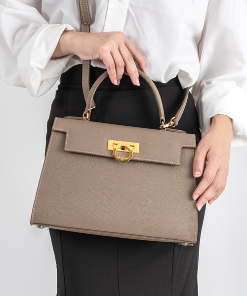 CARBOTTI/カルボッティ】2WAY レザー ハンドバッグ ショルダーバッグ  