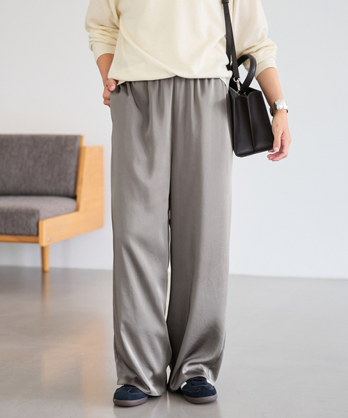 FRAMeWORK（フレームワーク）の「サテンイージーパンツ（その他パンツ・レディース・チャコールグレー/ネイビー・38/36）」の16枚目の写真