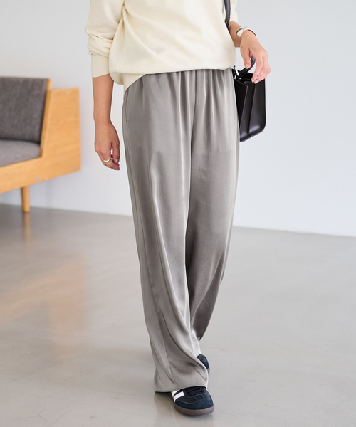 FRAMeWORK（フレームワーク）の「サテンイージーパンツ（その他パンツ・レディース・チャコールグレー/ネイビー・38/36）」の10枚目の写真