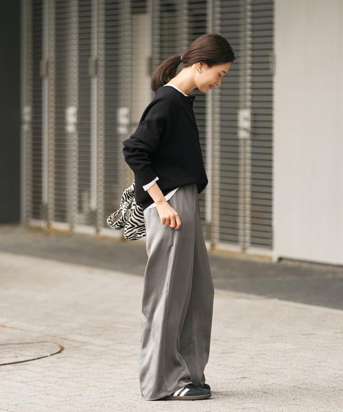 FRAMeWORK（フレームワーク）の「サテンイージーパンツ（その他パンツ・レディース・チャコールグレー/ネイビー・38/36）」の14枚目の写真