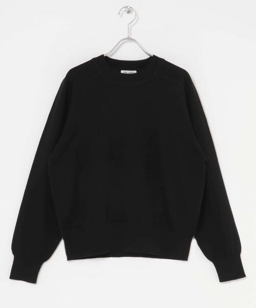 FORK&SPOON(フォークアンドスプーン)の「FORK&SPOON コットンウールクルーネックニット(ニット/セーター・レディース・パープル/グレー系その他/ブラック・1)」の1枚目の写真