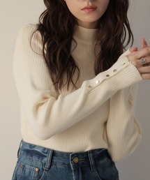 Ulysses | 12G袖口ボタンタートルリブニットプルオーバー(ニット/セーター)