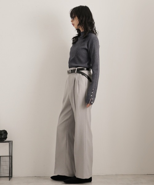 Ulysses（ユリシス）の「12G袖口ボタンタートルリブニットプルオーバー（ニット/セーター・レディース・アイボリー/杢グレー/チャコール/ブラウン/ボルドー/ブラック・M）」の13枚目の写真