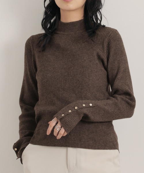 Ulysses（ユリシス）の「12G袖口ボタンタートルリブニットプルオーバー（ニット/セーター・レディース・アイボリー/杢グレー/チャコール/ブラウン/ボルドー/ブラック・M）」の21枚目の写真