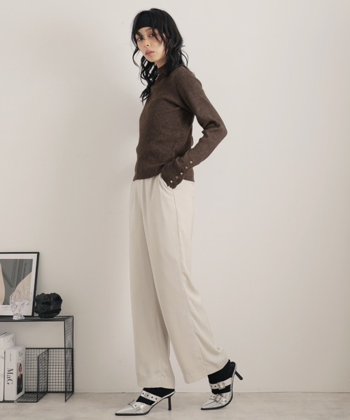 Ulysses（ユリシス）の「12G袖口ボタンタートルリブニットプルオーバー（ニット/セーター・レディース・アイボリー/杢グレー/チャコール/ブラウン/ボルドー/ブラック・M）」の8枚目の写真