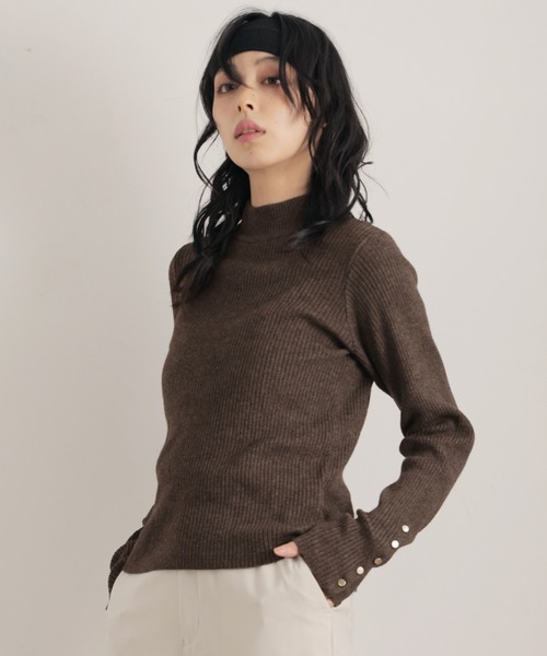Ulysses（ユリシス）の「12G袖口ボタンタートルリブニットプルオーバー（ニット/セーター・レディース・アイボリー/杢グレー/チャコール/ブラウン/ボルドー/ブラック・M）」の22枚目の写真