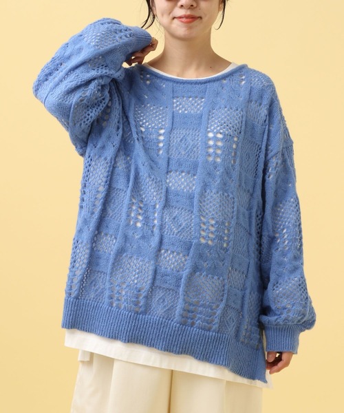 セール】【産前・産後対応】マタニティ／ふわふわ編み柄ニット 591800