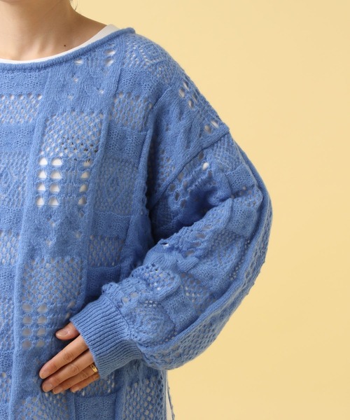 セール】【産前・産後対応】マタニティ／ふわふわ編み柄ニット 591800