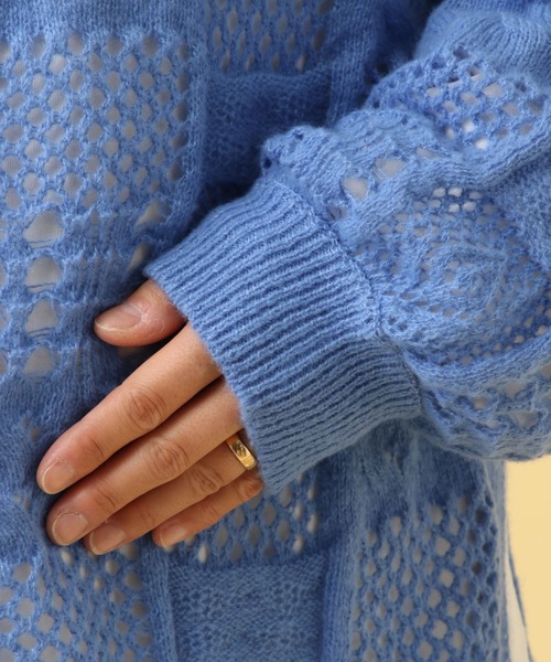 セール】【産前・産後対応】マタニティ／ふわふわ編み柄ニット 591800