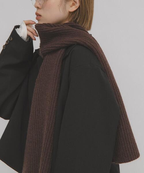 KBF（ケイビーエフ）の「リブニットマフラー（マフラー・レディース・ブラウン/アイボリー/ライトブルー・ONE）」の18枚目の写真