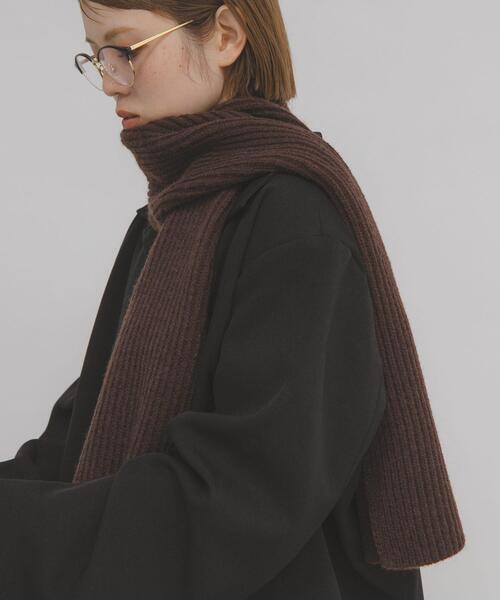 KBF（ケイビーエフ）の「リブニットマフラー（マフラー・レディース・ブラウン/アイボリー/ライトブルー・ONE）」の19枚目の写真