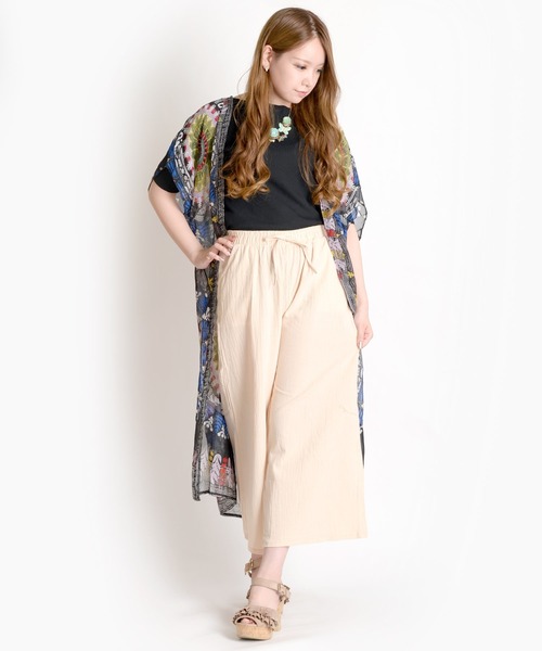 MARAI（マーライ）の「ワイドパンツ（その他パンツ・レディース・アイボリー/ブラック/カーキ/サックスブルー/グレー/ブルー/ホワイト/ピンク/ブラウン/レッド/イエロー/ネイビー・FREE）」の3枚目の写真