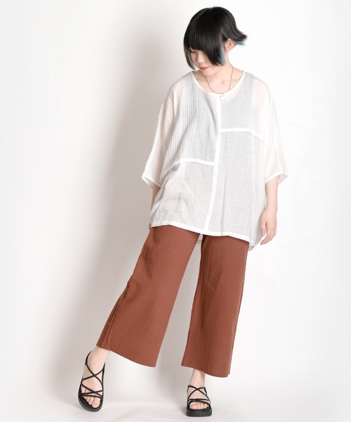 MARAI（マーライ）の「ワイドパンツ（その他パンツ・レディース・アイボリー/ブラック/カーキ/サックスブルー/グレー/ブルー/ホワイト/ピンク/ブラウン/レッド/イエロー/ネイビー・FREE）」の20枚目の写真