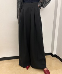 カシュクール タック ワイドパンツ 冬 レディース 秋 秋冬