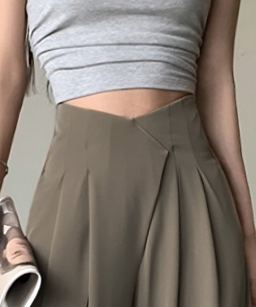 Ampirula（アンピルーラ）の「カシュクール タック ワイドパンツ 冬 レディース 秋 秋冬（その他パンツ・レディース・アイボリー/モカ/グレー/ブラック・M/S）」の13枚目の写真