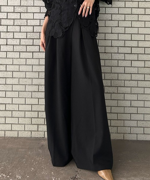 Ampirula（アンピルーラ）の「カシュクール タック ワイドパンツ 冬 レディース 秋 秋冬（その他パンツ・レディース・アイボリー/モカ/グレー/ブラック・M/S）」の17枚目の写真