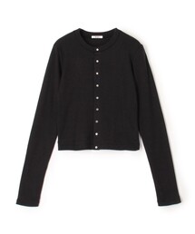 トゥモローランド リブカーディガン ネイビー スモールライトリブ クルーネックカーディガン | maison