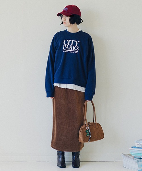 AP STUDIO　ELEMENTS ニットプルオーバー　スウェット　ロゴ　青 AP STUDIO ELEMENTS ニットプルオーバー スウェット ロゴ 青 AP STUDIO