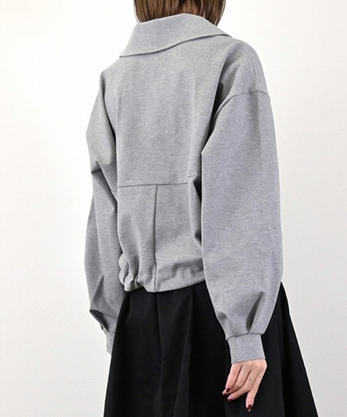 STYLEBLOCK（スタイルブロック）の「カットダンボールポロカラーバックフォルムプルオーバー（Tシャツ/カットソー・レディース・ネイビー/ブラック/グレー/チャコールグレー・M）」の8枚目の写真