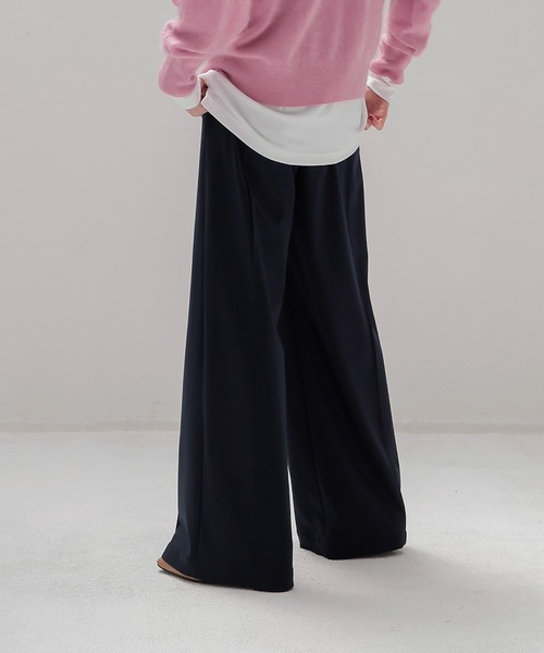 DRESSLAVE(ドレスレイブ)の「back brush 2tuck trousers(裏起毛2タックパンツ)(スラックス・レディース・ホワイト/ネイビー/チャコールグレー・36/38)」の5枚目の写真