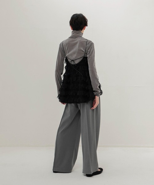 DRESSLAVE(ドレスレイブ)の「back brush 2tuck trousers(裏起毛2タックパンツ)(スラックス・レディース・ホワイト/ネイビー/チャコールグレー・36/38)」の18枚目の写真