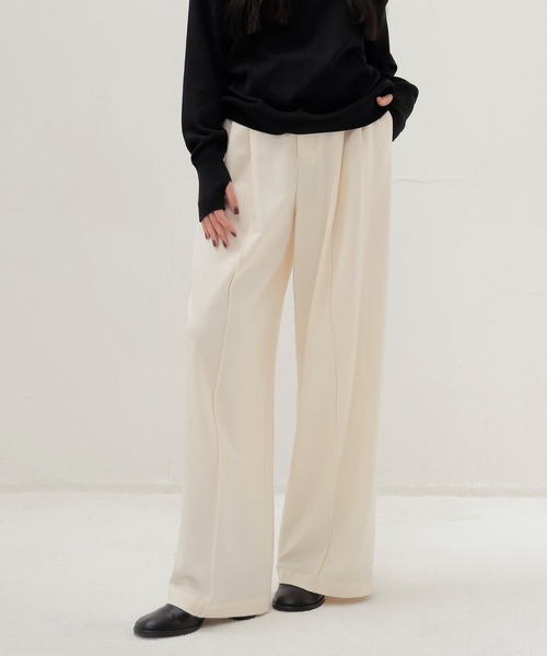 DRESSLAVE(ドレスレイブ)の「back brush 2tuck trousers(裏起毛2タックパンツ)(スラックス・レディース・ホワイト/ネイビー/チャコールグレー・36/38)」の21枚目の写真