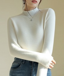 DAY CLOSET（デイ クローゼット）の「【吸湿発熱/裏起毛】冬もぽかぽか 長袖ハイゲージ×リブニットトップス レディース（ニット/セーター・レディース）」