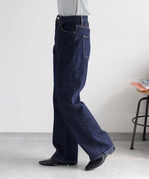 cepo（セポ）の「【美脚＆細見えシルエット♪】ハイスタンダードストレートデニム（デニムパンツ・レディース・ブルー系1/ワンウォッシュ/ブルー系2・S/M/L）」の10枚目の写真