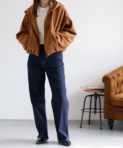 cepo（セポ）の「【美脚＆細見えシルエット♪】ハイスタンダードストレートデニム（デニムパンツ・レディース・ブルー系1/ワンウォッシュ/ブルー系2・S/M/L）」の13枚目の写真