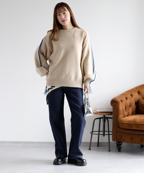 cepo（セポ）の「【美脚＆細見えシルエット♪】ハイスタンダードストレートデニム（デニムパンツ・レディース・ブルー系1/ワンウォッシュ/ブルー系2・S/M/L）」の14枚目の写真