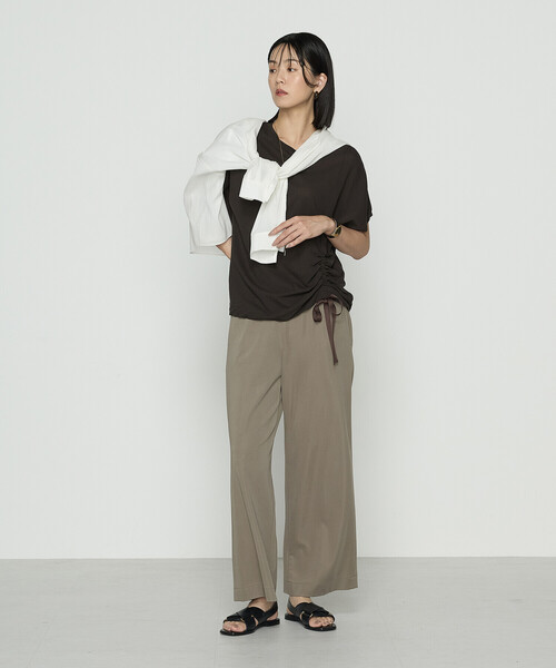 Gabardine K.T（ギャバジンケーティー）の「ハイテンションポンチ ワイドパンツ（その他パンツ・レディース・ブラック/カーキ・9号/11号）」の8枚目の写真