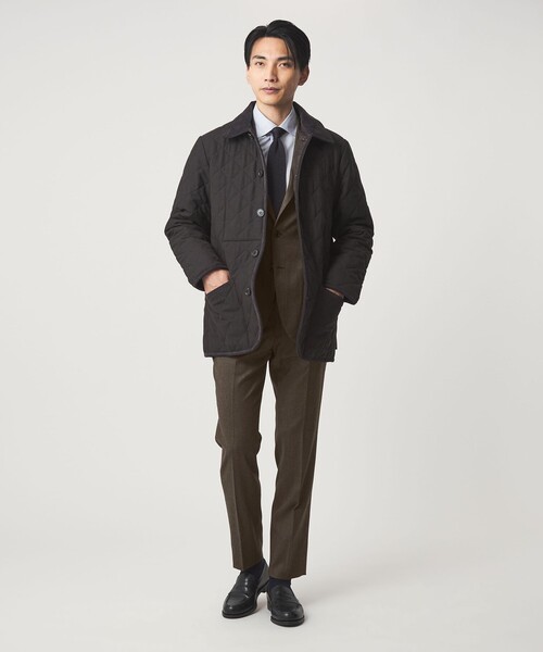 green label relaxing（グリーンレーベルリラクシング）の「GLR CLOTH フラノ柄 アジャスター スラックス -ストレッチ-（スラックス・メンズ・ダークグレー/ダークブラウン・XL/S/M/L）」の5枚目の写真