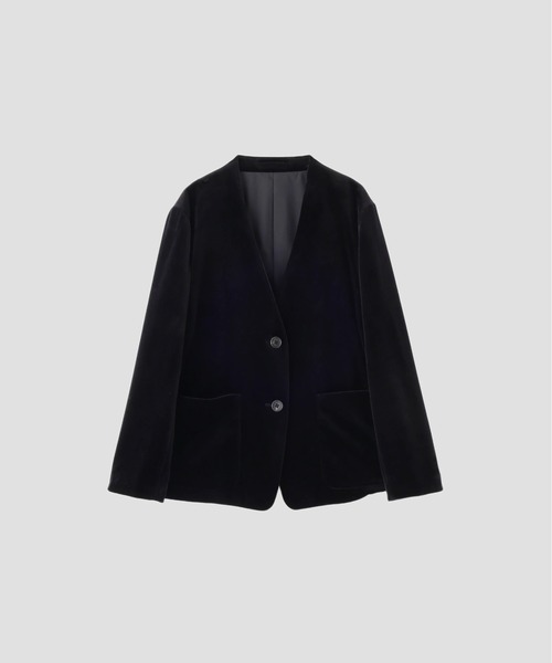 MARGARET HOWELL(マーガレットハウエル)の「RICH COTTON VELVET JACKET(テーラードジャケット・レディース・ブラック・1/2)」の4枚目の写真