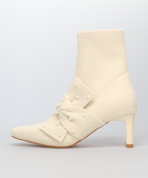 ORiental TRaffic（オリエンタルトラフィック）の「パール リボン ニット ブーツ /56405（ブーツ・レディース・ベージュ/グレー・LL/L/M/S）」の20枚目の写真