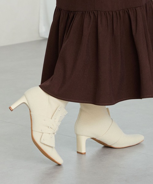 ORiental TRaffic（オリエンタルトラフィック）の「パール リボン ニット ブーツ /56405（ブーツ・レディース・ベージュ/グレー・LL/L/M/S）」の14枚目の写真